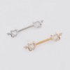 HALLOWEEN MULTI CZ DEVIL HEART WITH SMALL HORNS 316L SURGICAL STEEL NIPPLE RING